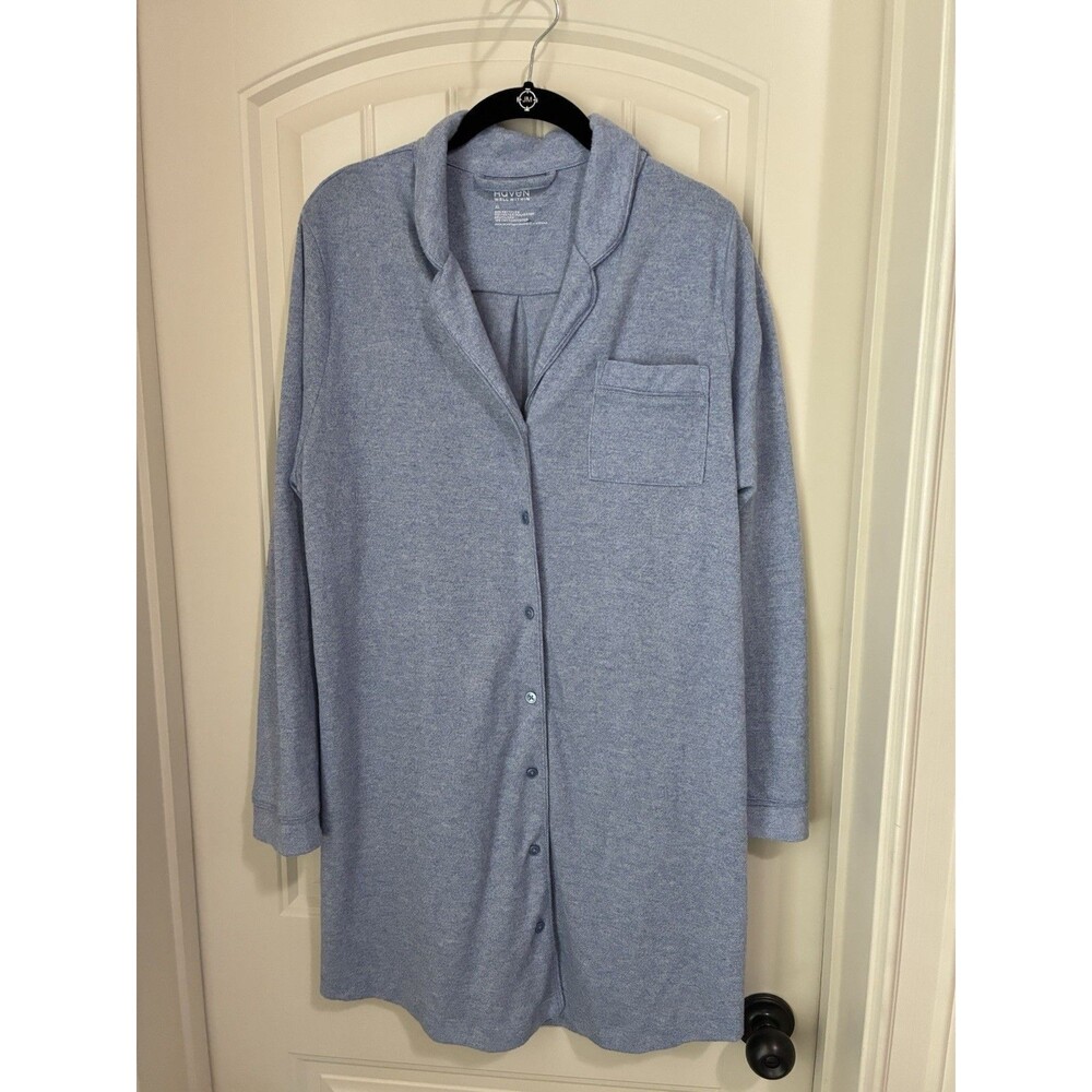 Haven Well Within Womens Nightshirt Sleep Shirt Nightgown SIZE XL BLUE